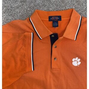 Clemson Tigers‎ Shirt Mens XL Orange Striped Polo Short Sleeve NCAA College